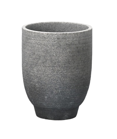 Gray resin bathroom tumbler with textured Greystone finish for holding toothbrushes in Bath collection