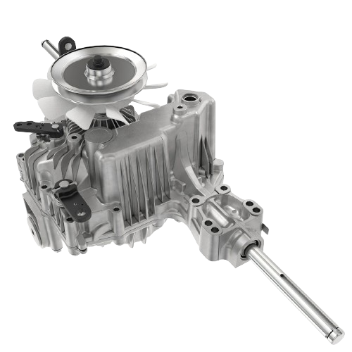 Silver metal drivetrain transaxle component for John Deere parts and accessories in tractors and machinery collections