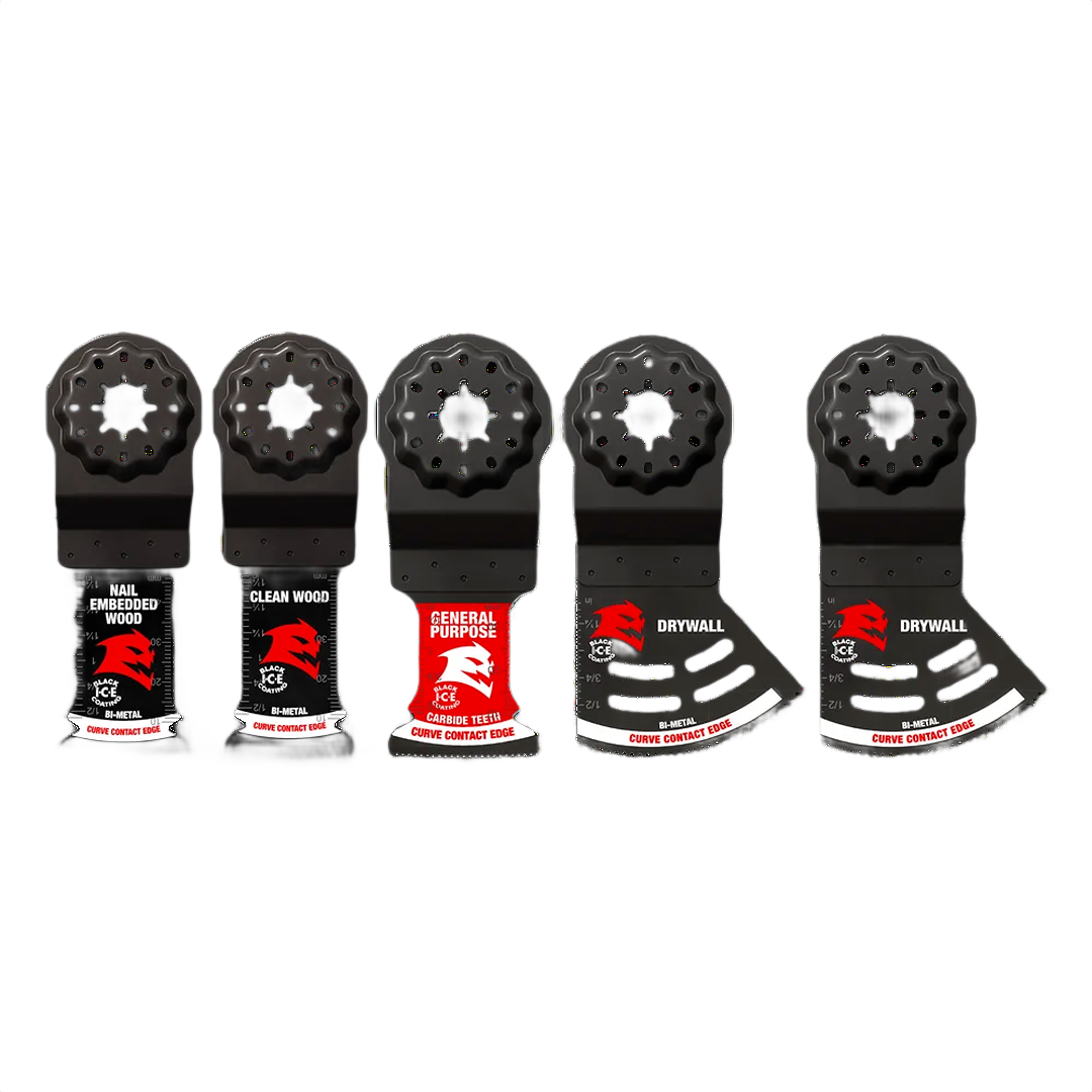 Set of five Starlock oscillating blades for wood, drywall, and general purpose cutting in power tool accessories collections
