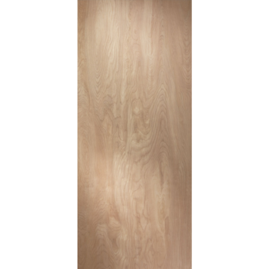 Smooth birch wood flush door panel in natural finish for interior and prehung door applications in home improvement collections