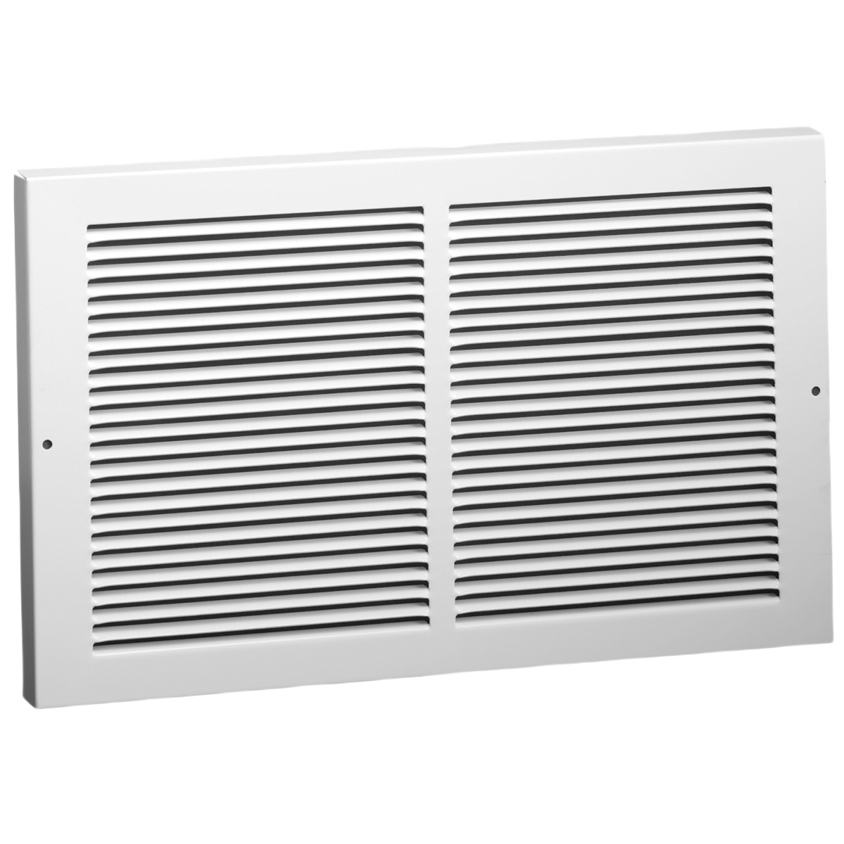 White steel baseboard return vent cover with horizontal slats for plumbing and home improvement under $50 collection