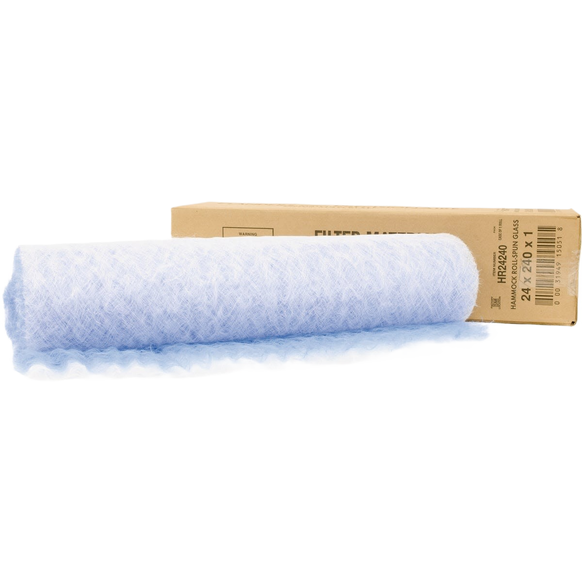 Light blue roll of trimmable fiberglass air filter with cardboard packaging in heating and cooling supplies under $50 collections