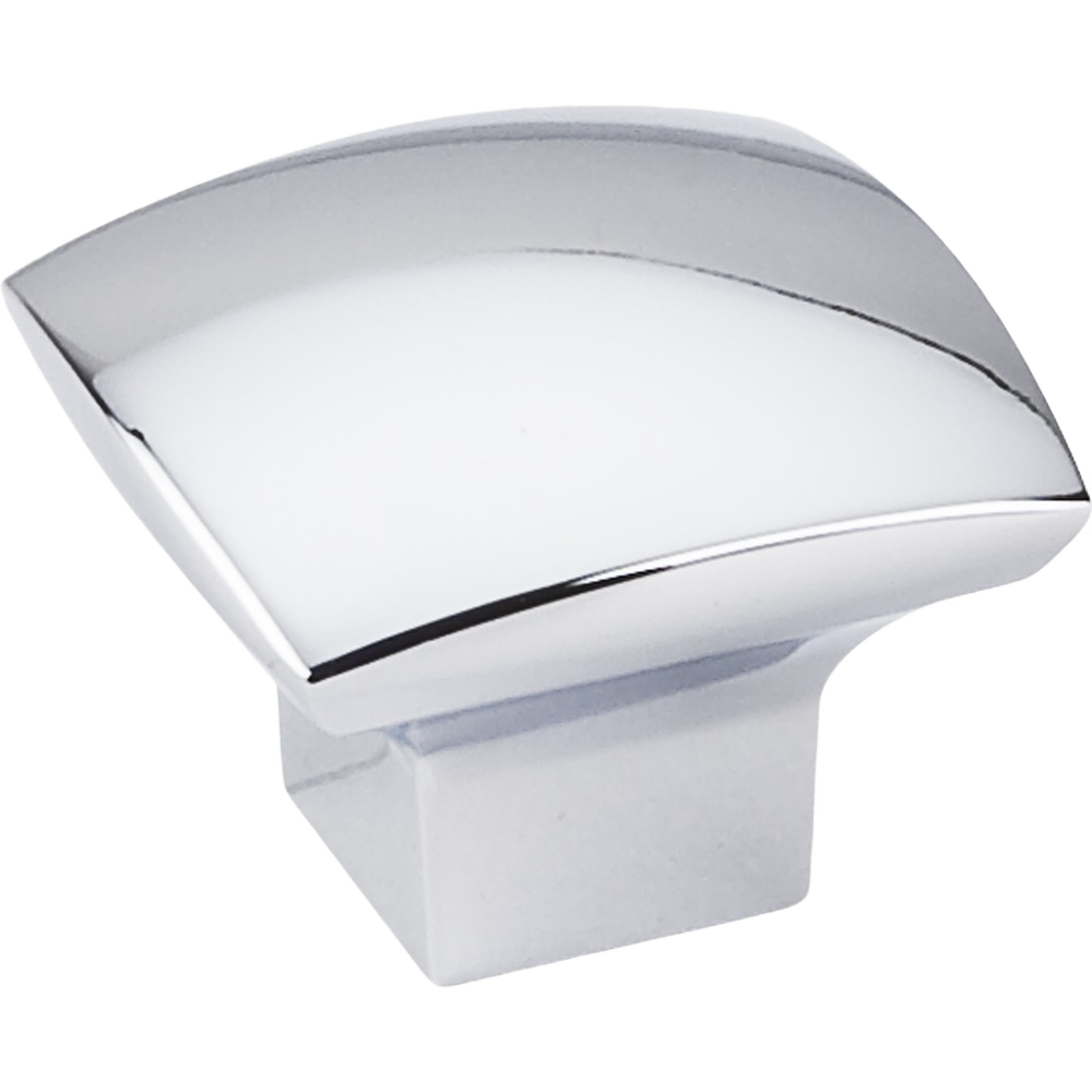 Polished chrome square cabinet knob with modern curved design for hardware and furniture accessories under $50 collection