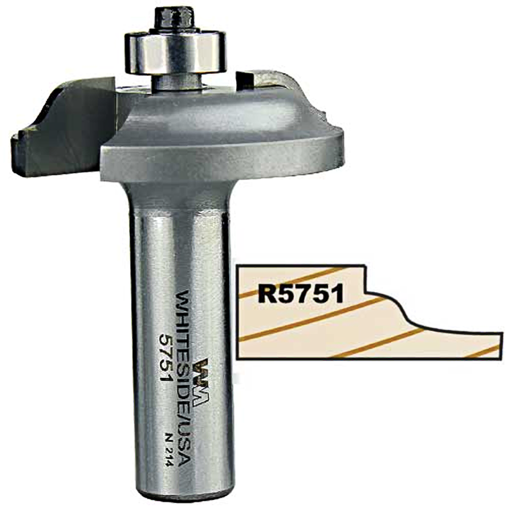 Carbide-tipped 2-wing medium ogee router bit with bearing guide for raised panels in tool accessories collections