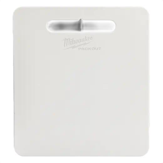 Light-colored divider panel with handle slot for organizing Milwaukee PACKOUT 40QT XL Cooler accessories and storage solutions