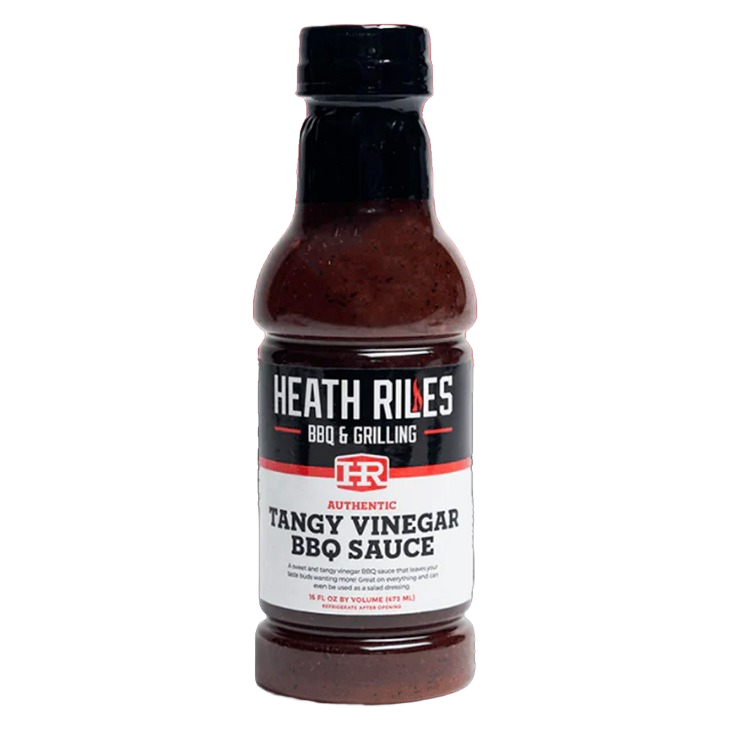 Bottle of tangy vinegar BBQ sauce for grilling, barbecues, and outdoor living food and beverage collection