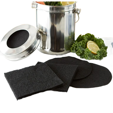Set of black porous filters for compost pail in kitchenware and storage organization collections under $25
