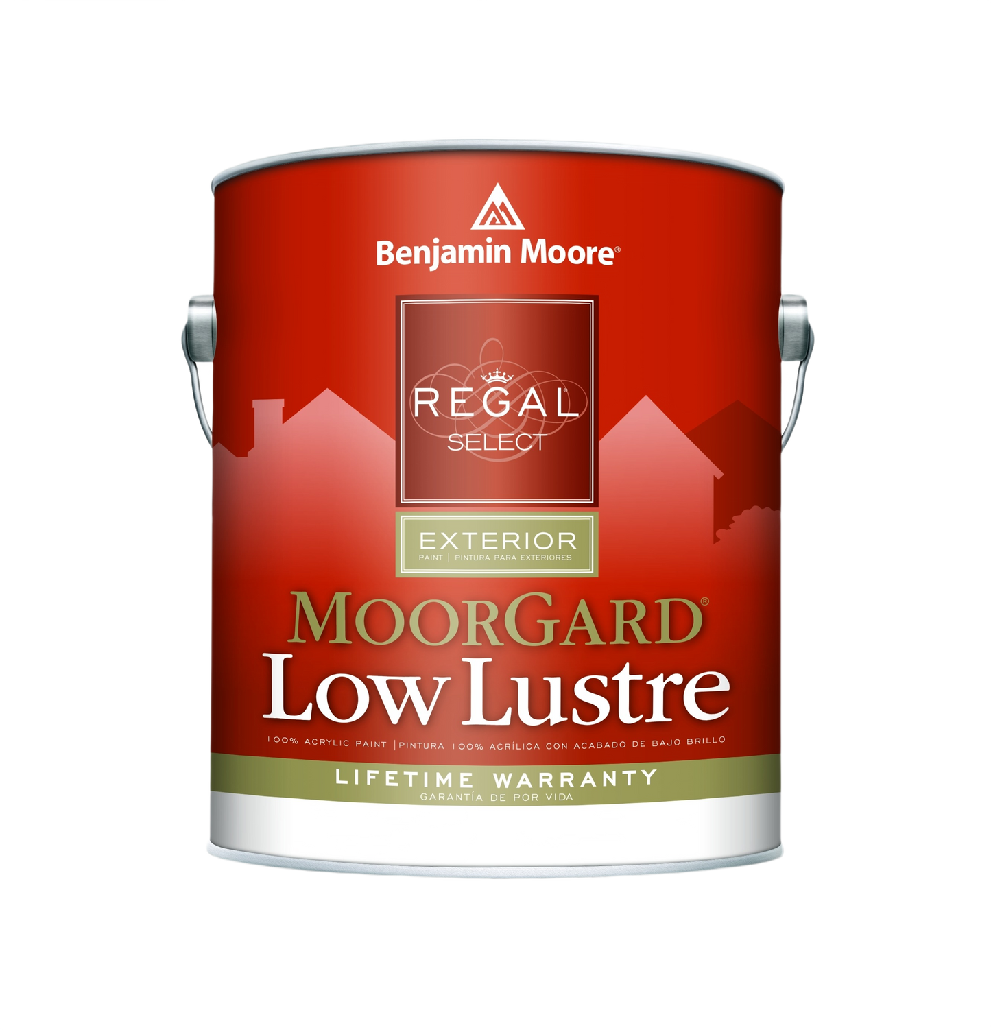 Benjamin Moore exterior paint can in low lustre finish for durable home improvement projects under $50 collections