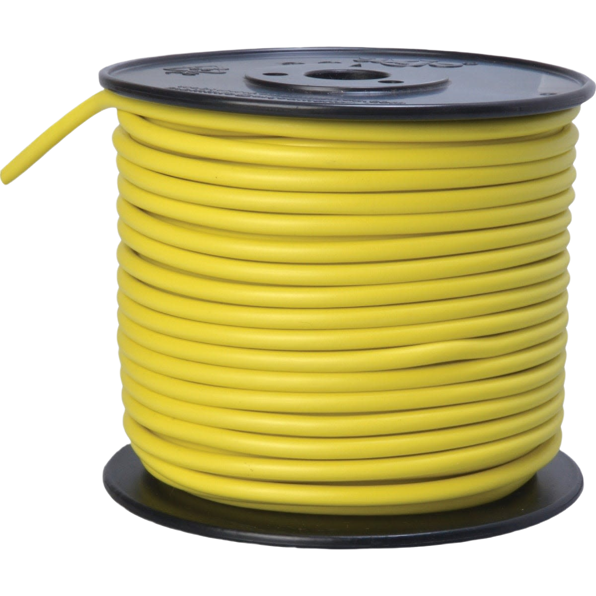 Spool of yellow 10-gauge PVC-coated primary wire for automotive and electrical home improvement projects