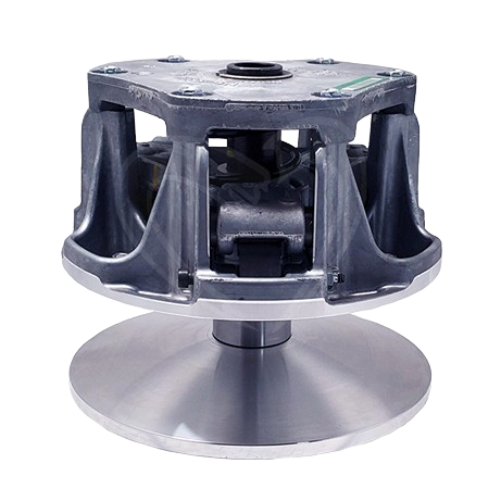 Metal primary drive clutch component with machined aluminum and steel parts for outdoor equipment repair and maintenance