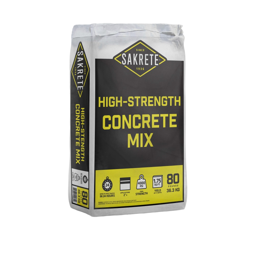 80-pound bag of Sakrete high-strength concrete mix for durable home improvement and outdoor masonry projects