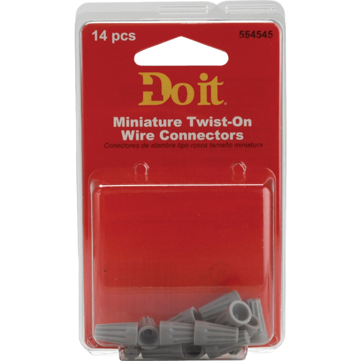 Package of gray miniature twist-on wire connectors, 14 pieces for electrical use in home improvement and electrical collections
