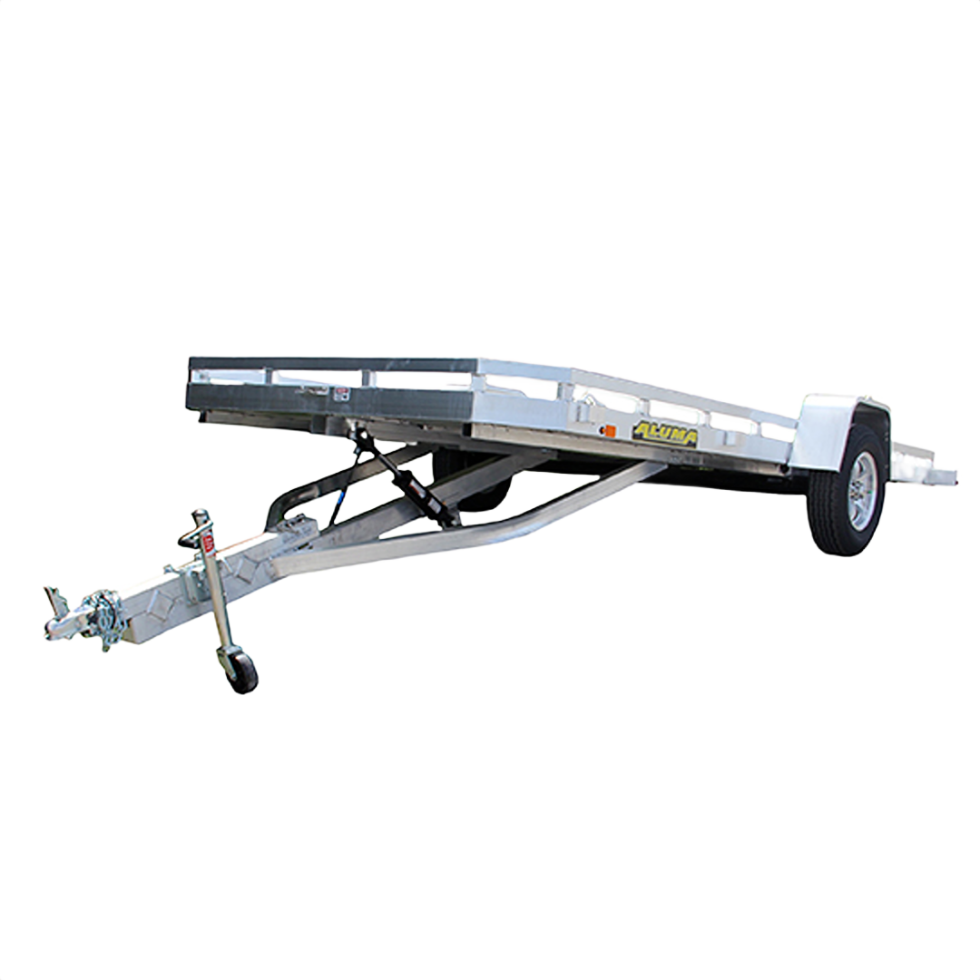 Lightweight aluminum tilt utility trailer with single axle and tow hitch for versatile hauling in home improvement tasks