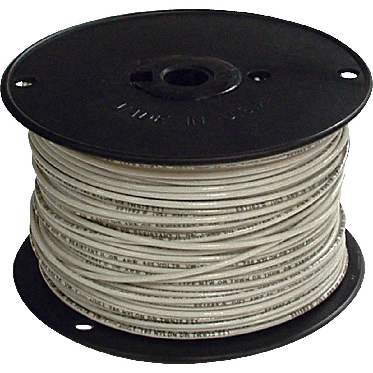 Spool of stranded white 14-AWG THHN wire for home improvement and electrical wiring tasks
