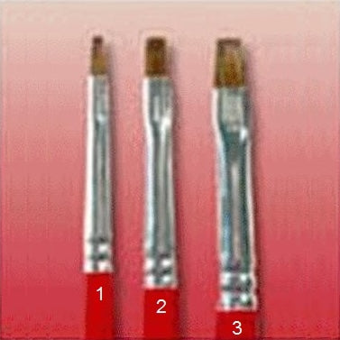 Set of three flat artist brushes with red handles and silver ferrules for painting supplies under $50 collections