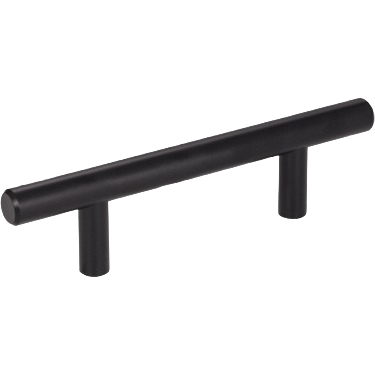 Matte black steel cabinet pull with 3-inch center spacing for hardware and furniture accessories under $50 collection