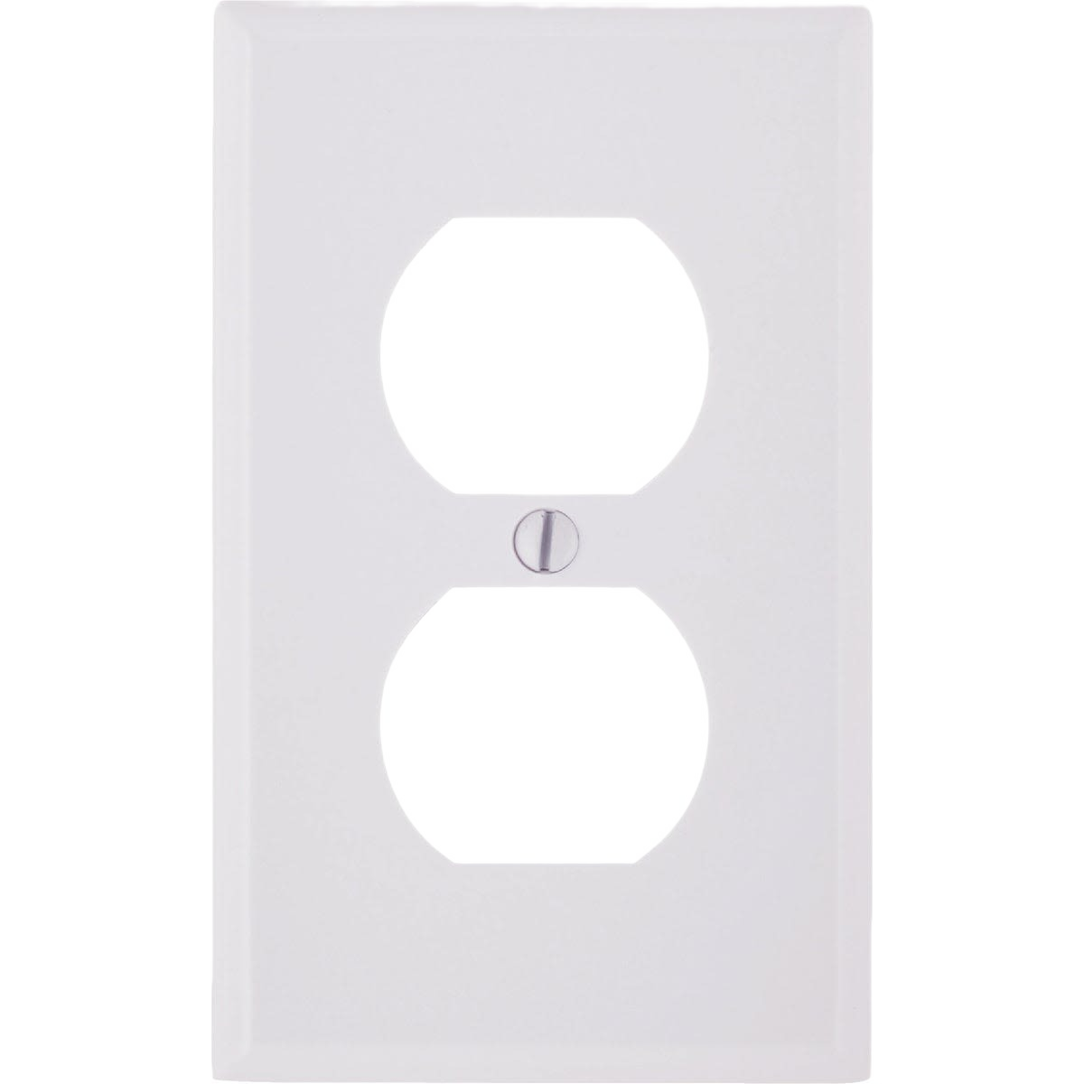 White 1-gang smooth plastic outlet wall plate for electrical wiring in home improvement under $50 collections