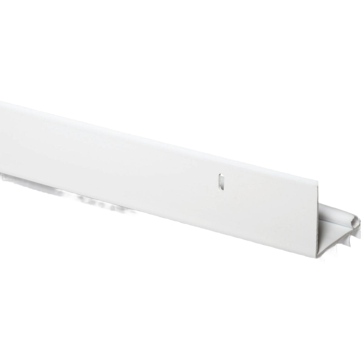 White L-shaped door bottom seal with vinyl fins for draft and moisture protection in hardware under $50 collection