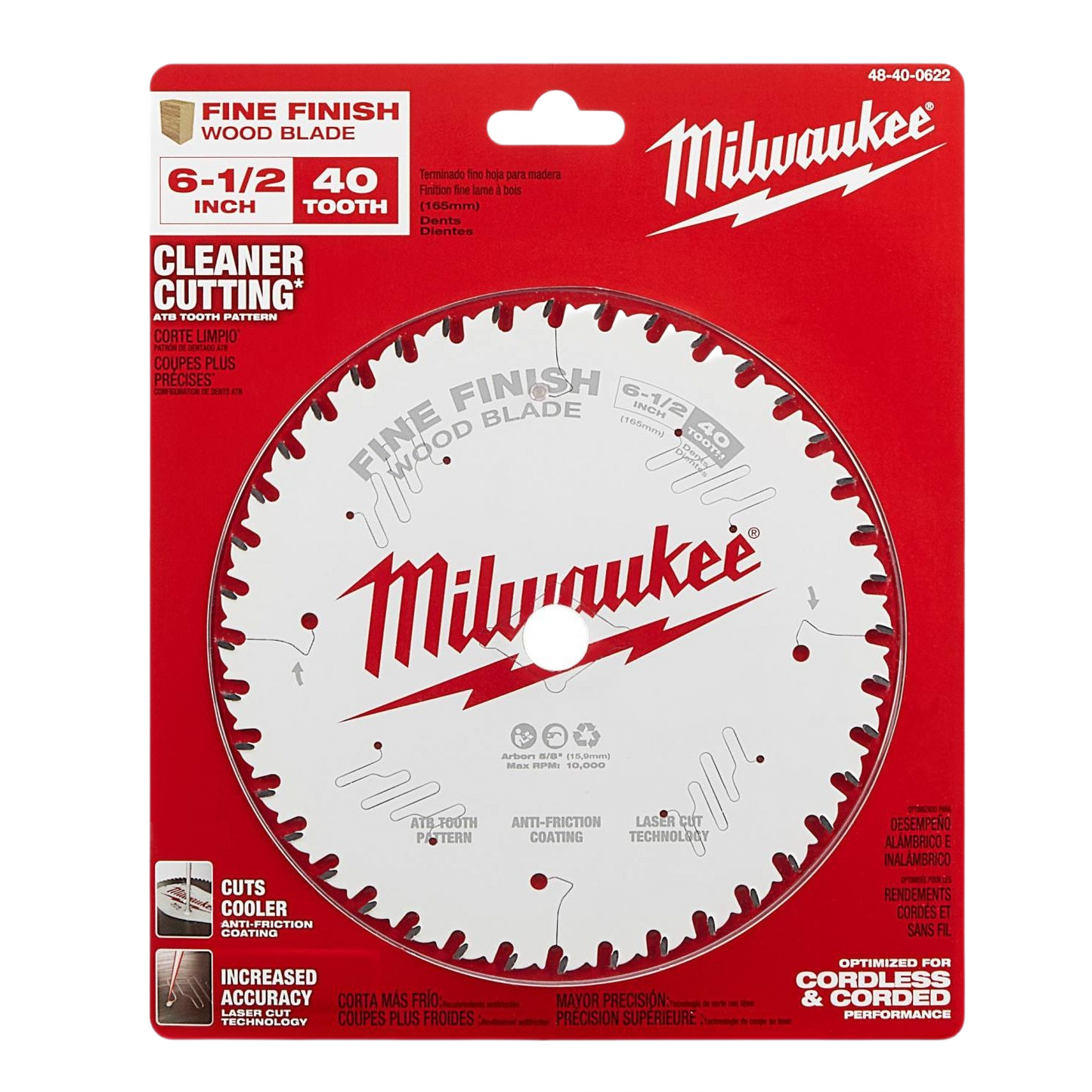 Milwaukee 6-1/2 inch fine finish circular saw blade with 40 teeth for woodworking tool accessories under $50 collections