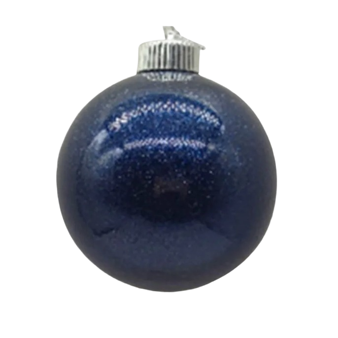 Set of four plastic blue glitter ornaments for Christmas tree decorations under $50 collection