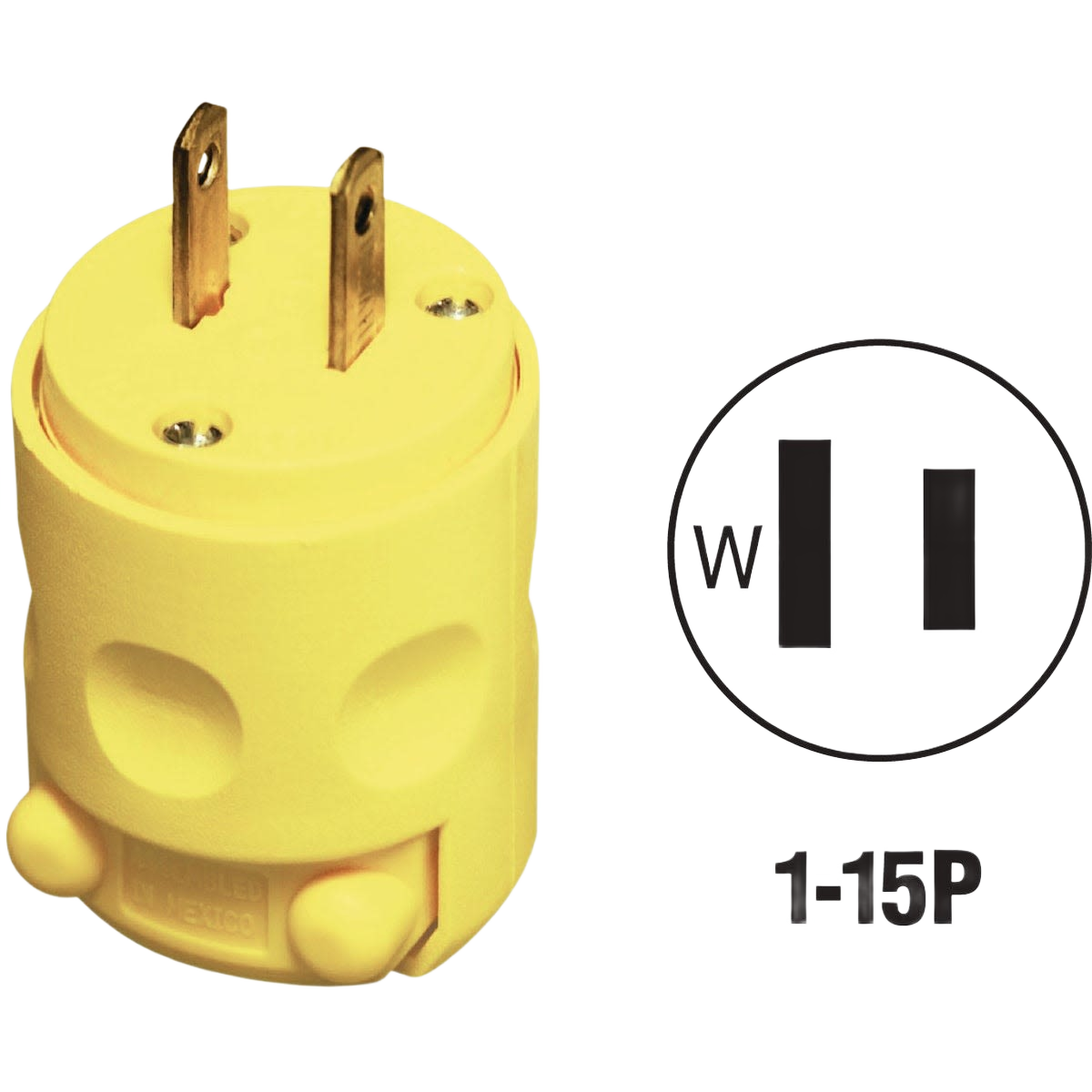 Yellow 2-pole 2-wire cord plug made of durable PVC for electrical and wire supplies under $50 collections