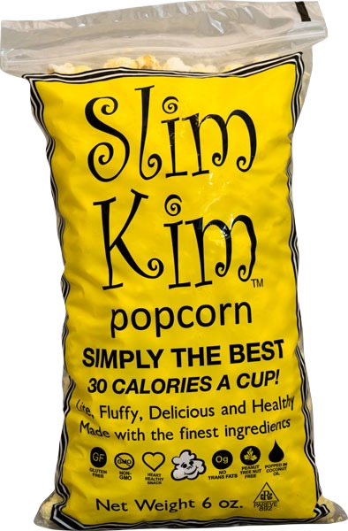 Bright yellow bag of Slim Kim Original Popcorn, 6 oz. in food & beverage and chips & snacks collections under $25