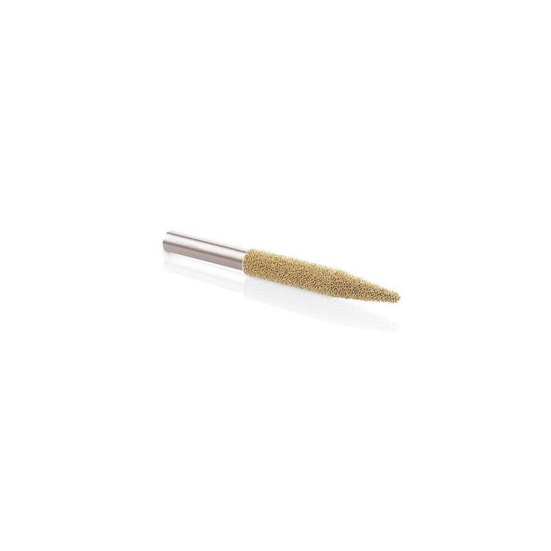 Fine tapered metal burr tool with 1/4-inch shaft for precision grinding and shaping in home improvement projects