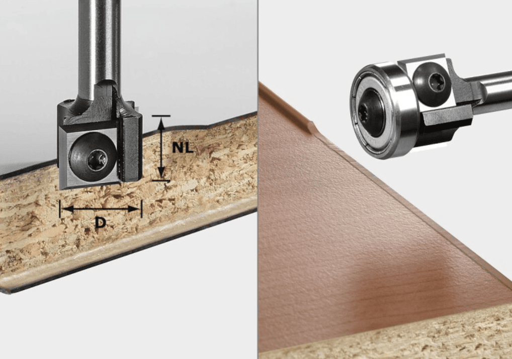 Precision straight edge trimming bit with 8mm shank for woodworking tools and accessories collection under $50