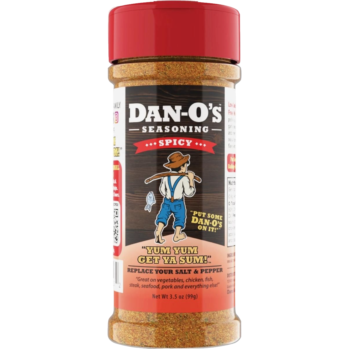 Bottle of spicy seasoning blend with red cap for grilling sauces and spices in outdoor living collection