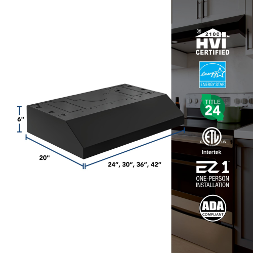 30" Under-Cabinet Range Hood, 350 Max Blower CFM, 2 Speed
