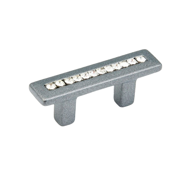 Silver cabinet pull with crystals and contemporary design for Furniture Accessories and Cabinet Hardware collections