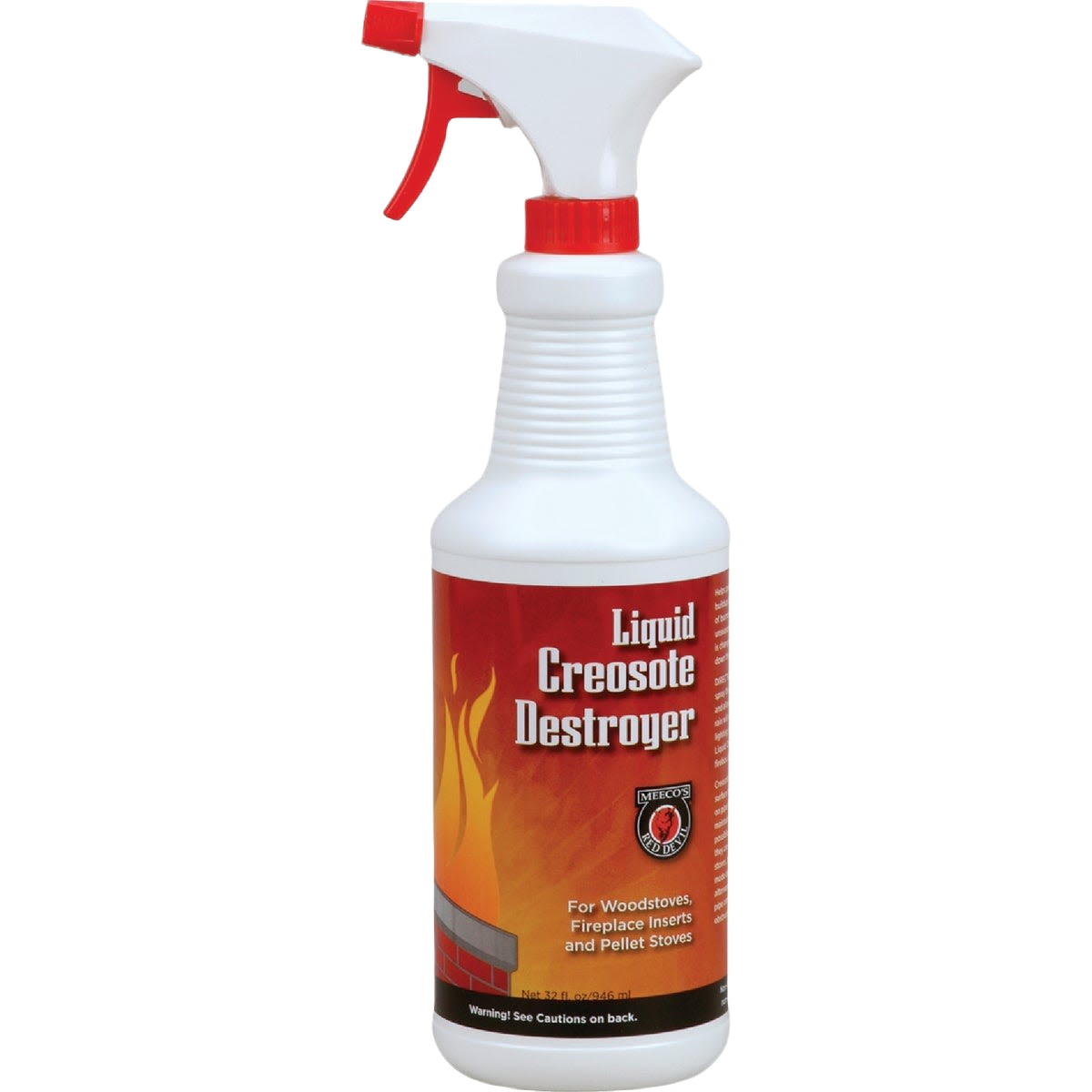 White spray bottle with red trigger and label for liquid creosote remover in plumbing repair collection under $50