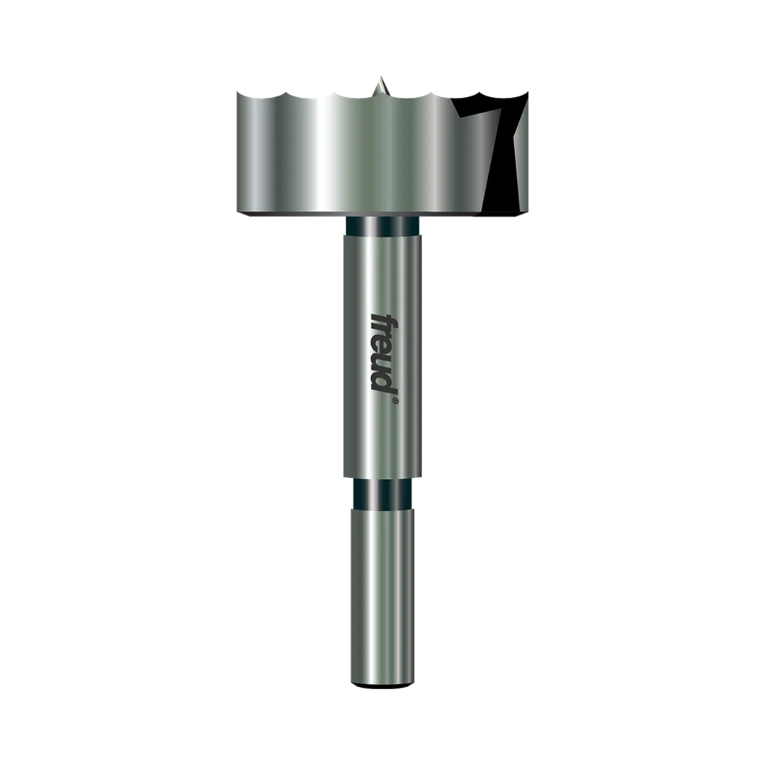 Silver precision Forstner bit with serrated edge for clean flat-bottom holes in power tool accessories collections under $50