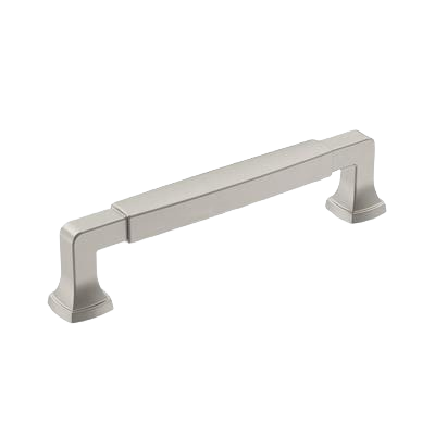 Satin nickel cabinet pull with barrel-style design for Hardware and Cabinet & Furniture Hardware collections