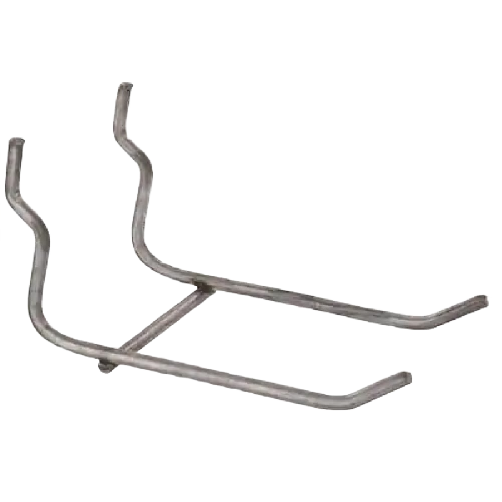 Zinc-plated double peg hook with .148-inch thickness and 6-inch length for organizing tools and home improvement supplies