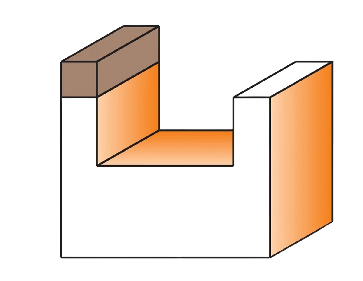 CMT Orange Tools 3/4” x 3/8” Dado & Planer Bit With Bearing, 1/4" Shank