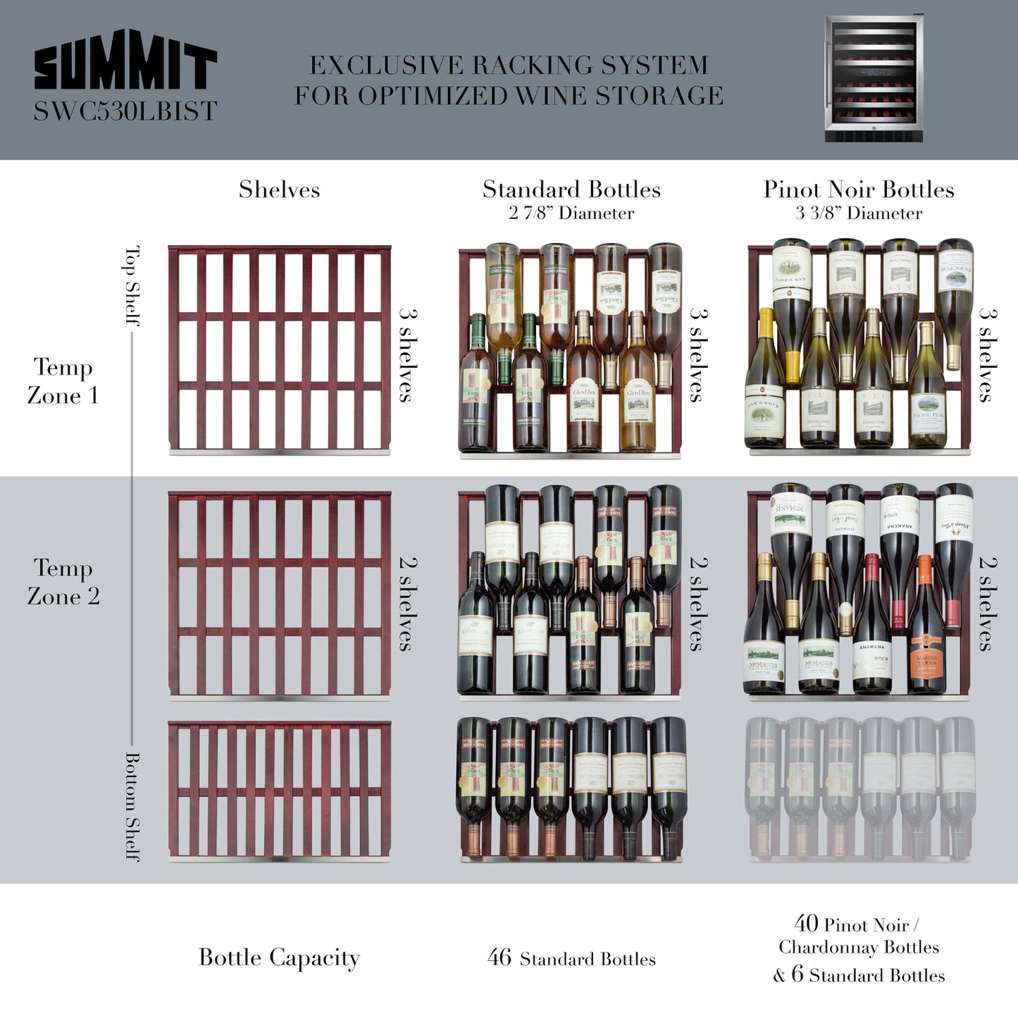 24" Wide Built-In Wine Cellar, ADA Compliant