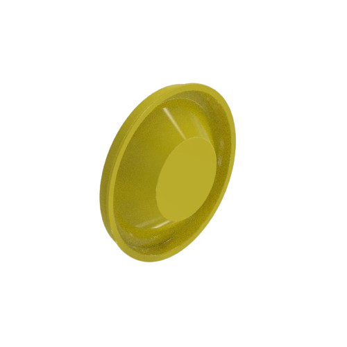 Yellow rubber plug with round shape for John Deere equipment maintenance and repair tasks