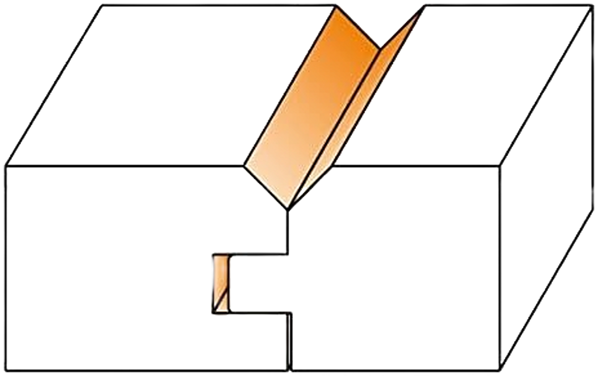 CMT Orange Tools 1-3/4" V-Tongue & Groove Set, 1/2" Shank