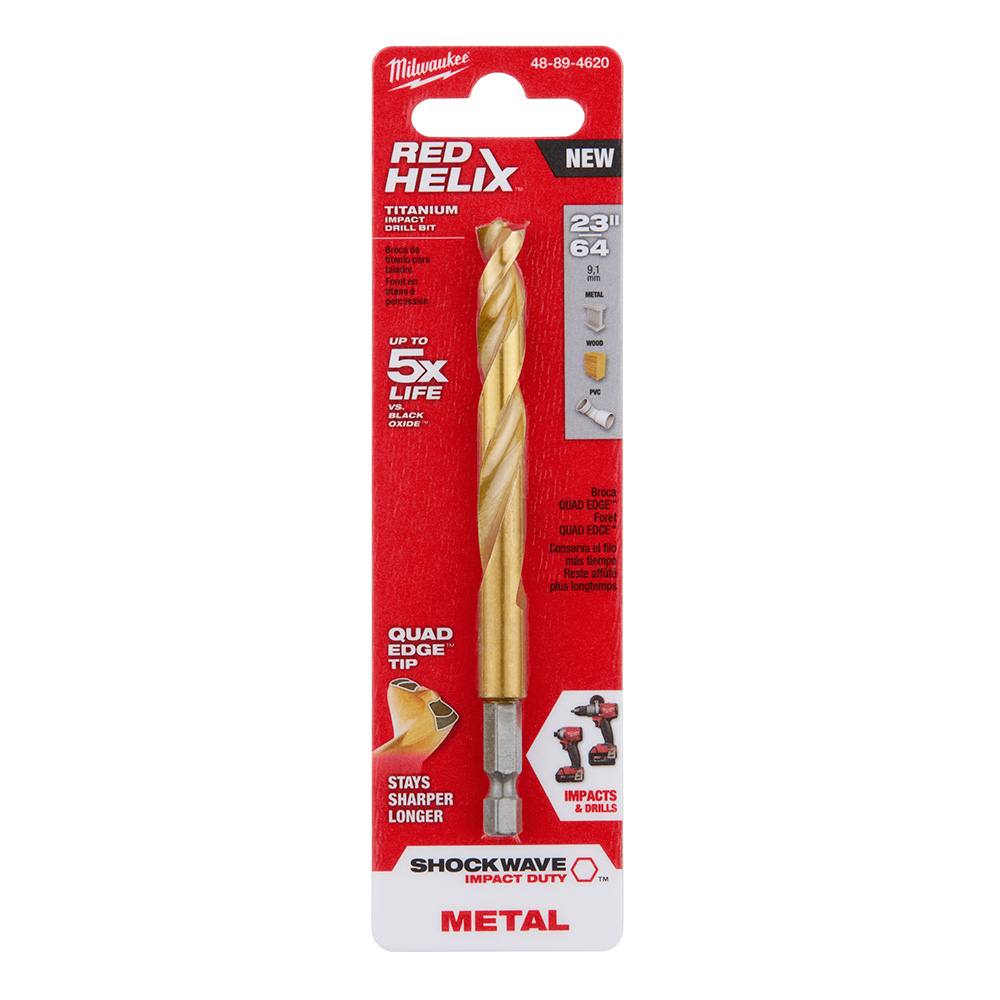 23/64" titanium drill bit with RED HELIX™ design for durable metal drilling in tool accessories and power tool collections