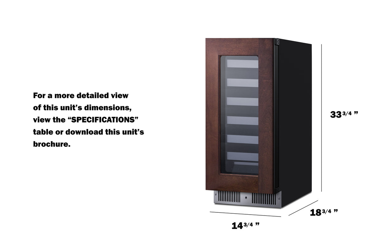 15" Wide Built-In Wine Cellar (Panel Not Included)