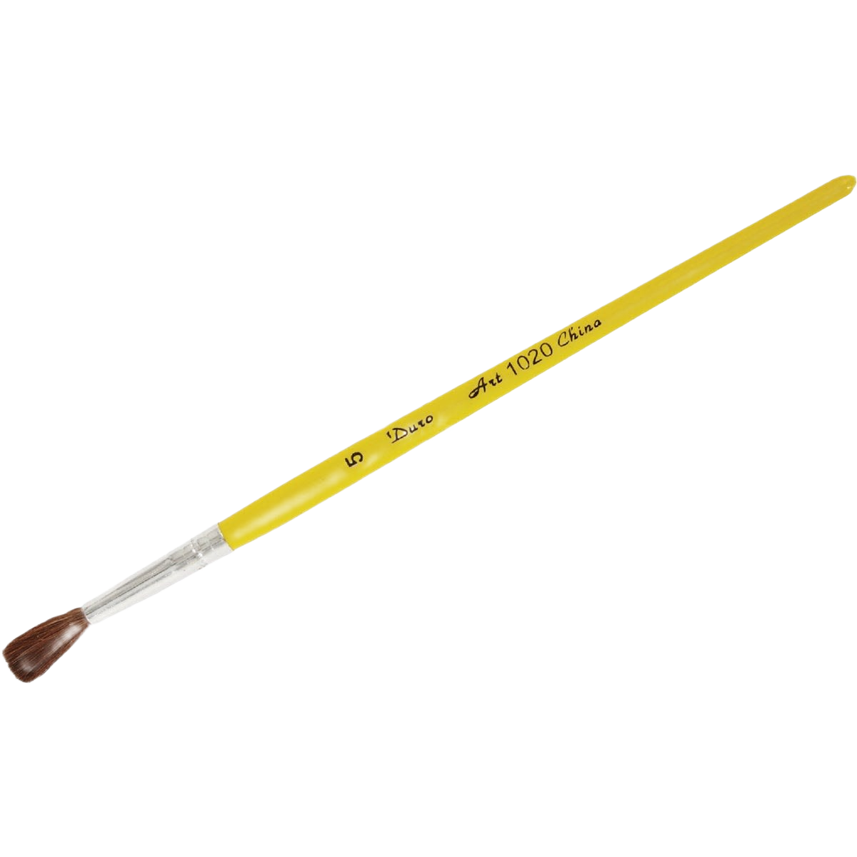 Round paintbrush with yellow wooden handle and soft camel hair bristles for watercolor painting in art supplies under $50