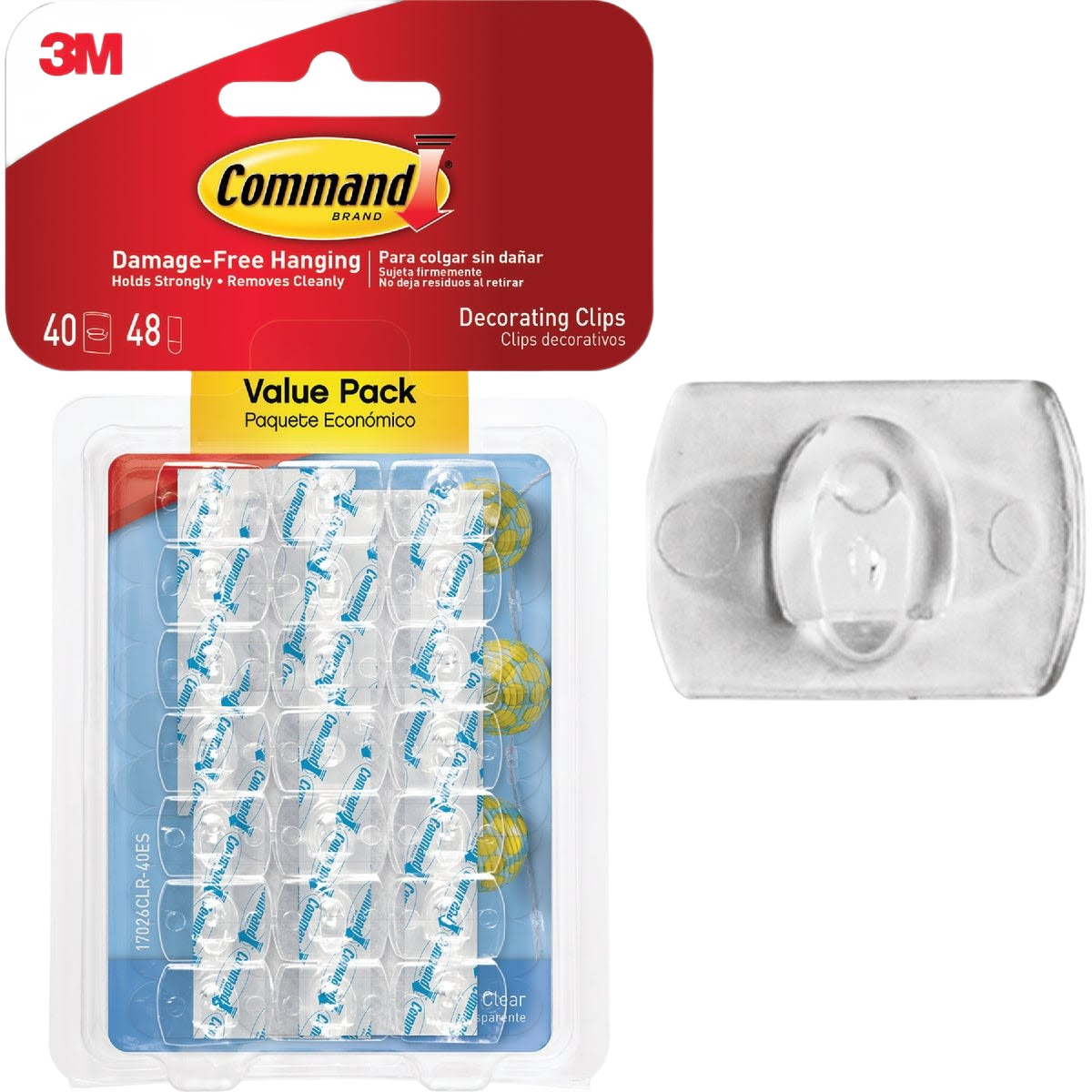 Clear adhesive clips with removable strips for damage-free hanging in hardware, fasteners, and home improvement tools under $50 collections