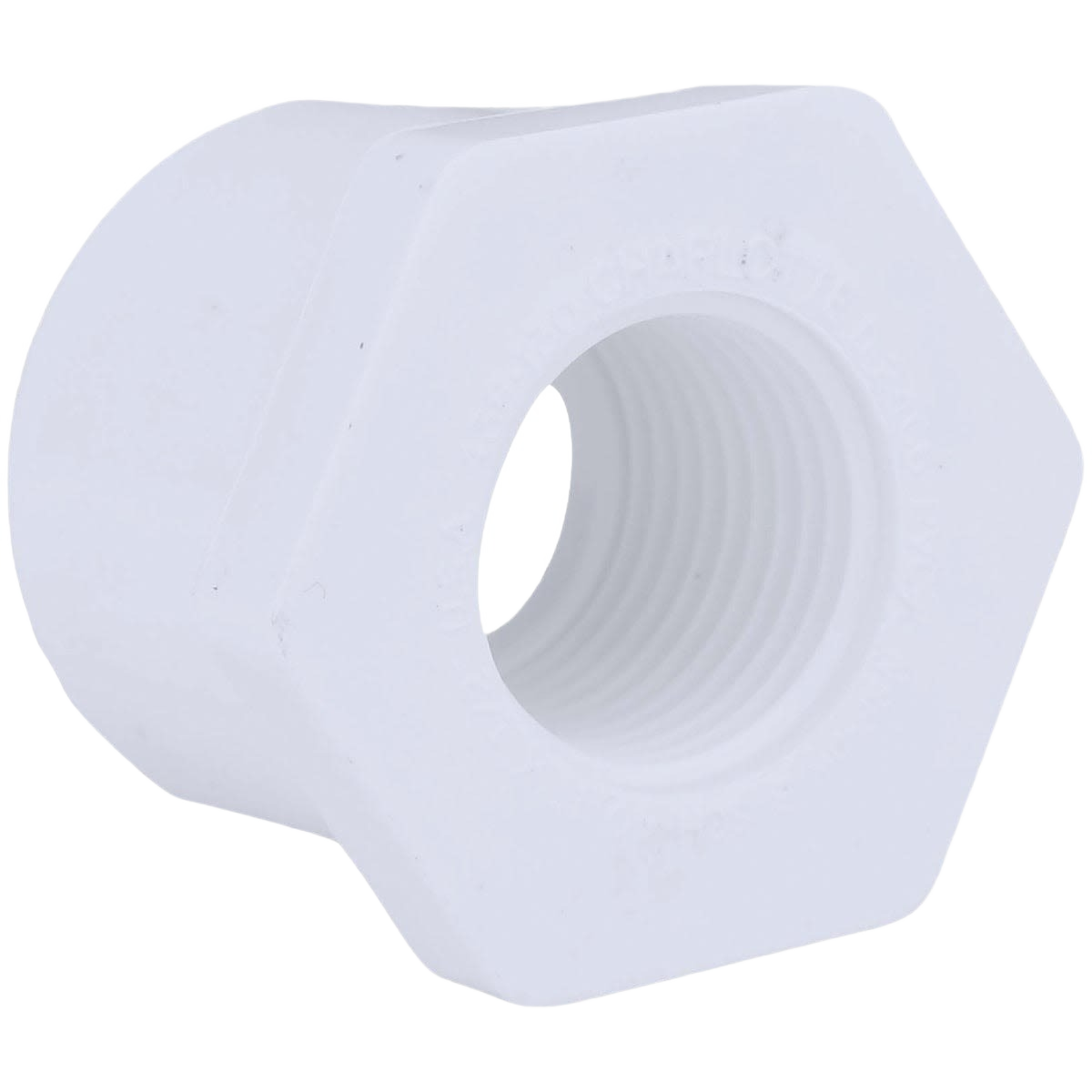 White PVC threaded bushing fitting for plumbing in Pipes & Fittings and Under $50 Home Improvement collections