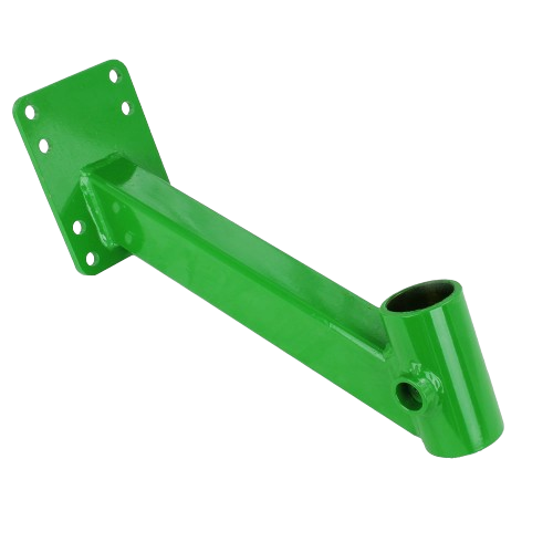 Green metal caster arm with multiple mounting holes designed for durable tools and home improvement applications
