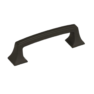 Black bronze cabinet pull with a sleek curved design for home improvement and hardware projects