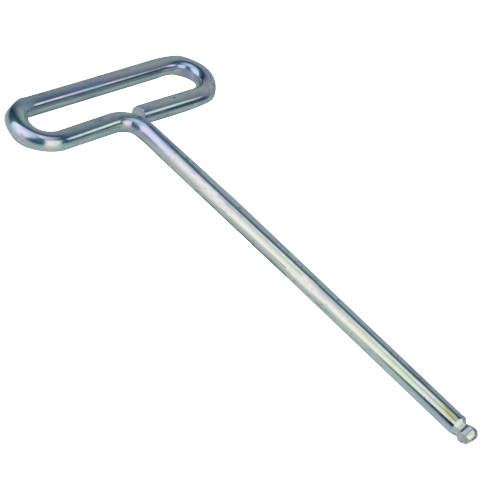 Steel hex wrench with loop handle designed for deck leveling in tools and home improvement projects