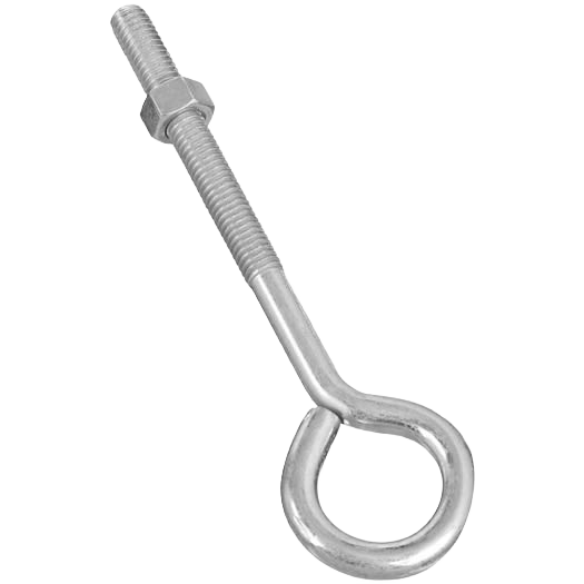 Zinc eye bolt with hex nut, threaded for fastening in hardware, bolts, fasteners, and lumber supplies under $50 collection