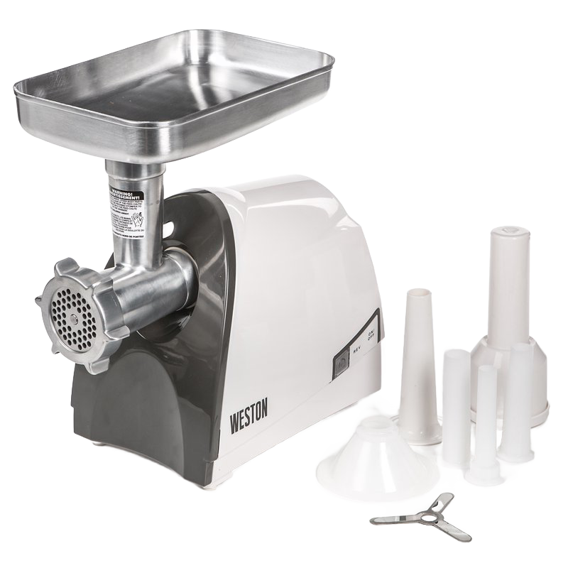 Electric meat grinder with metal tray and sausage stuffing attachments for small kitchen appliances and kitchen gadgets collections
