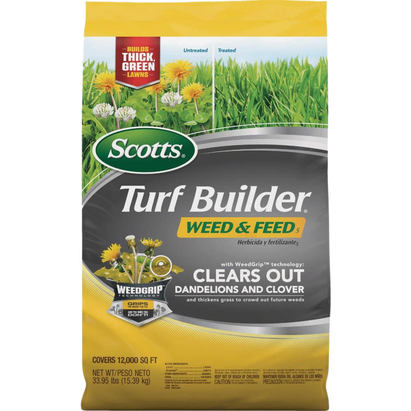 Bag of Scotts Turf Builder Weed & Feed fertilizer for lawn care, plant fertilizer, and garden maintenance under $100 collections